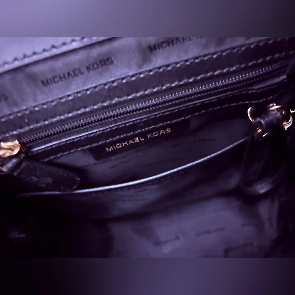 Michael Kors Black Leather Chain-Handle Shoulder Bag